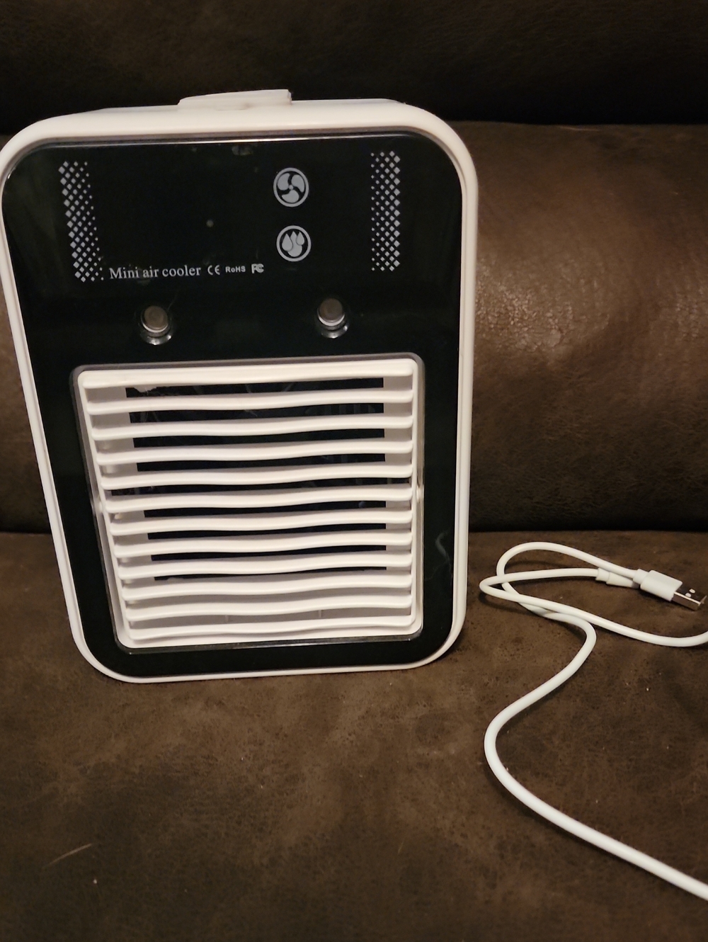 Portable Mini Air Cooler - White & Black